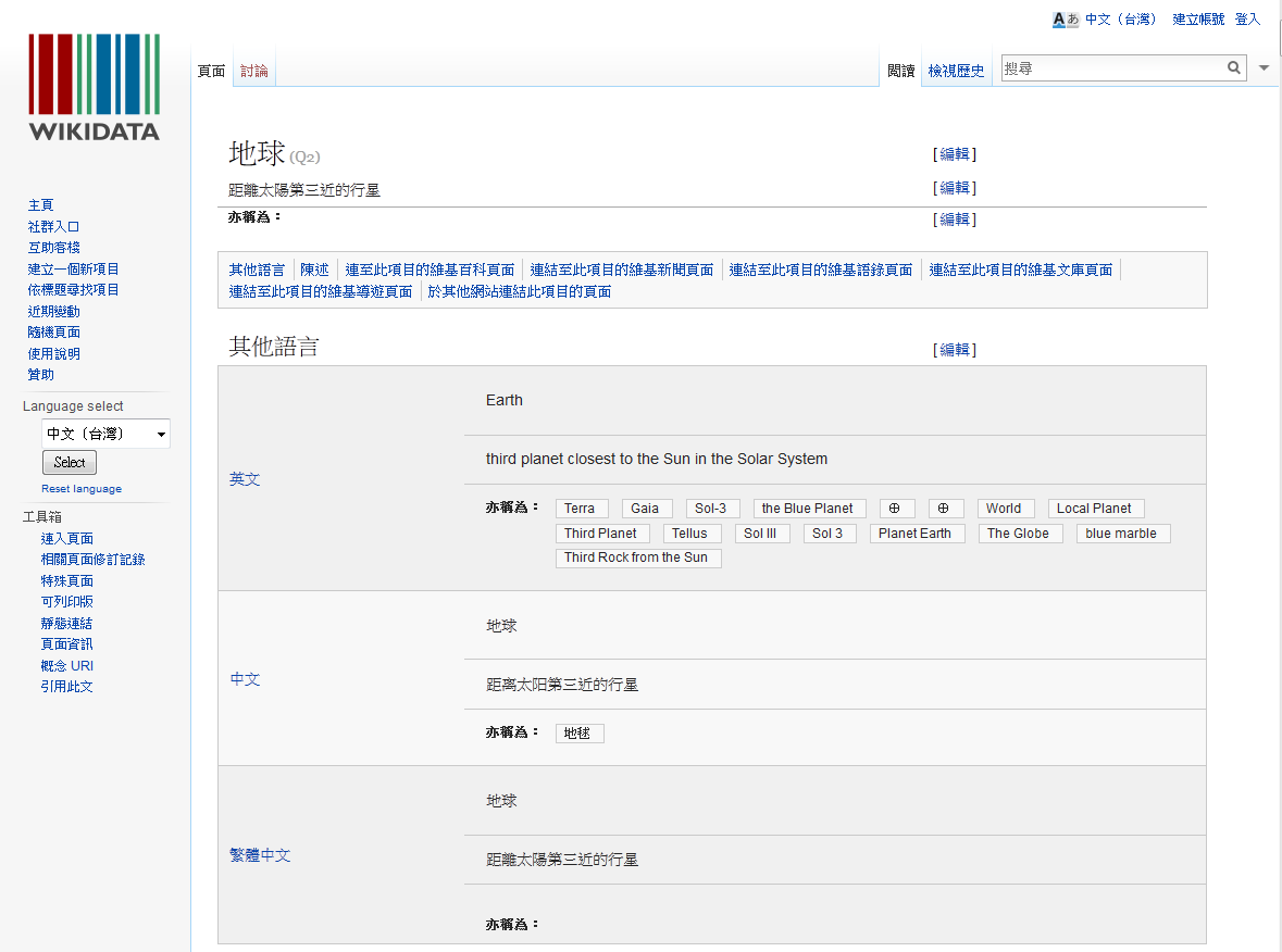 Earth-Wikidata