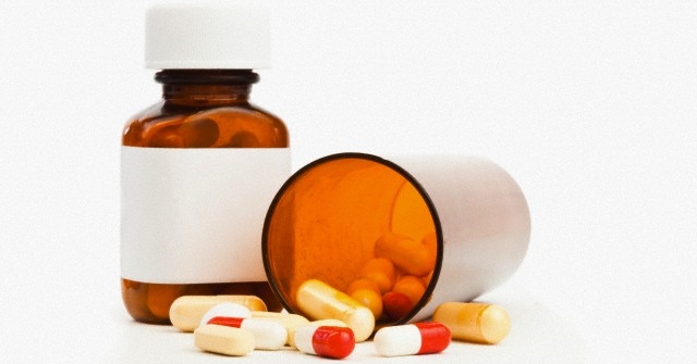 Container of medications knocked over drug