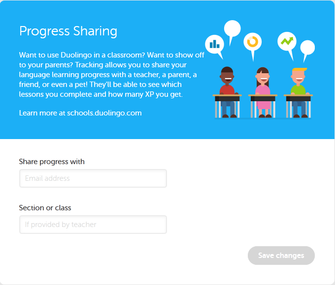 Duolingo-Progress Sharing Settings