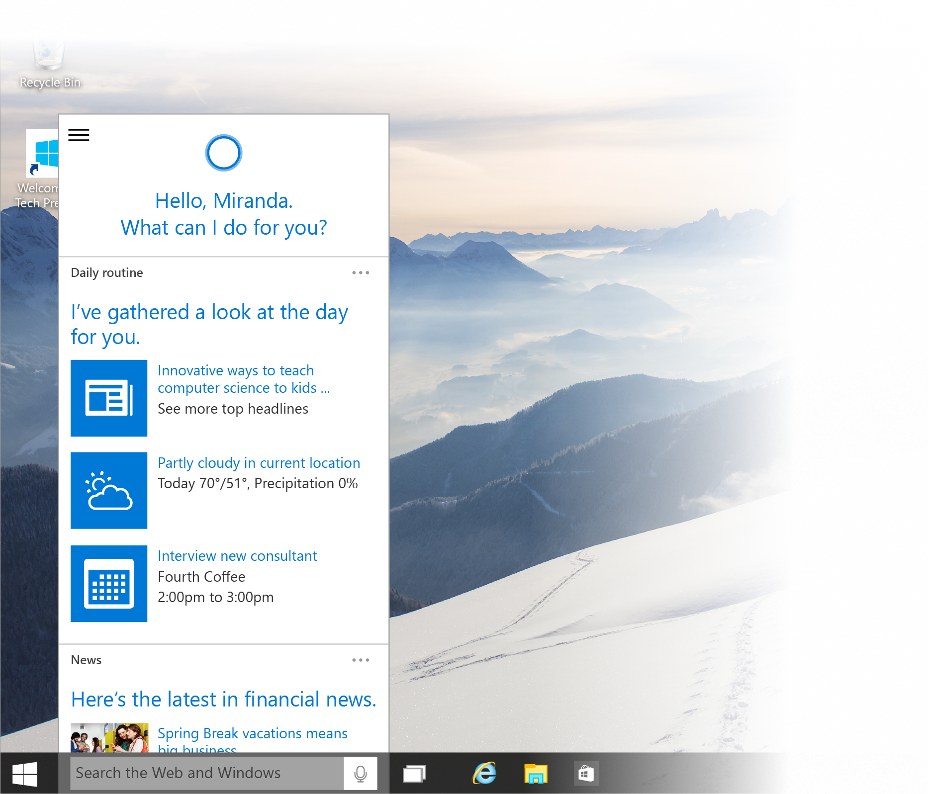 windwos 10 cortana