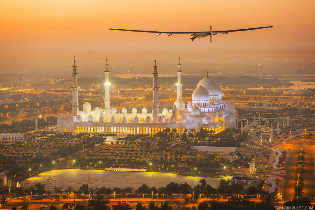 First Test Flight of Solar Impulse 2 in Abu Dhabi, United Arab Emirates