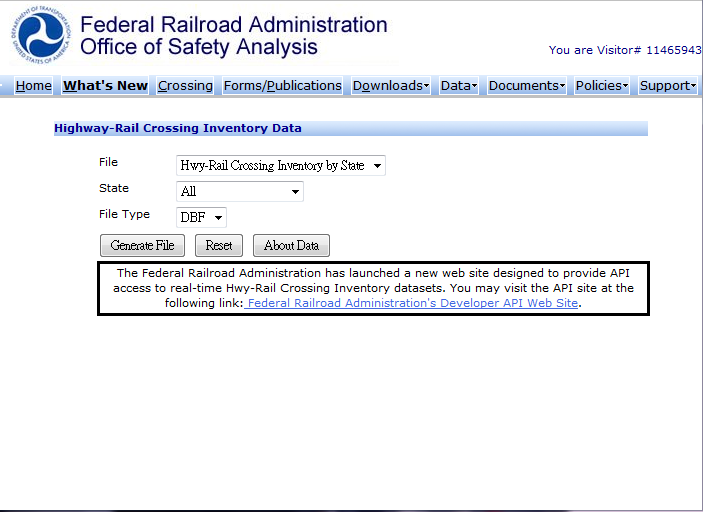 Highway-Rail Crossing Inventory Data
