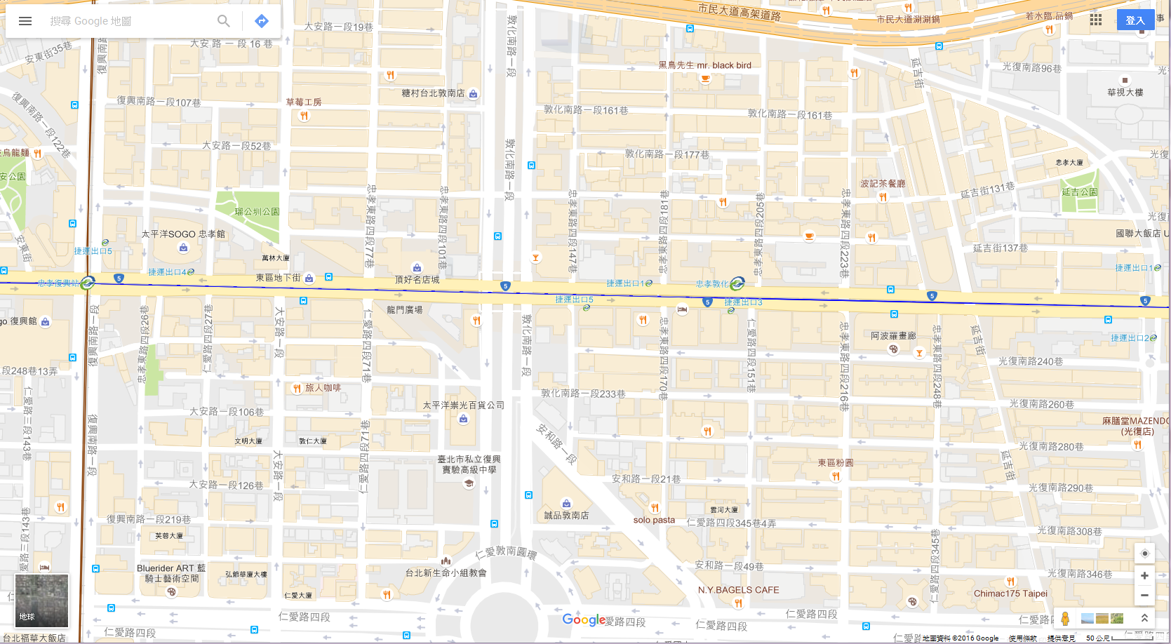 2016-Google-Map-East-Area-of-Taipei