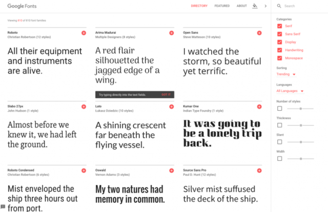 Google.com fonts