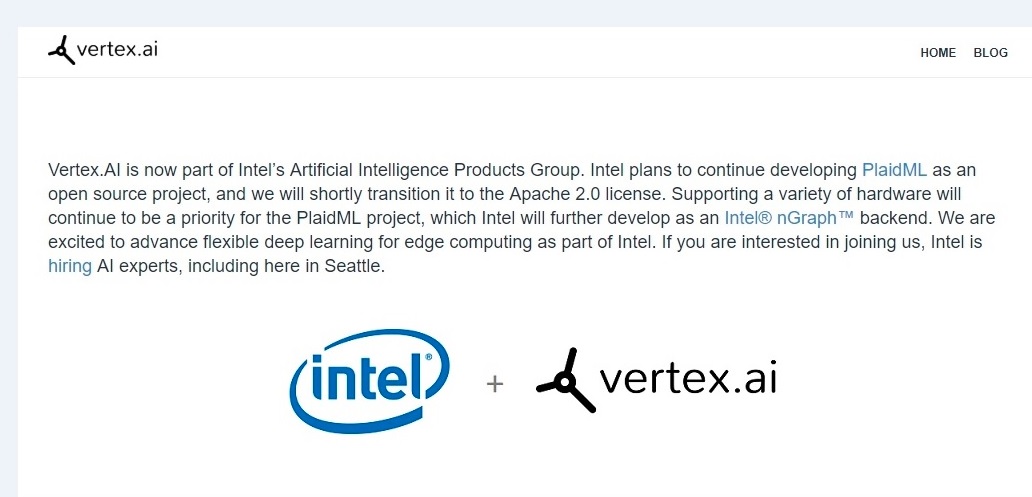 英特爾強化人工智慧團隊，宣布購併深度學習新創公司 Vertex.AI