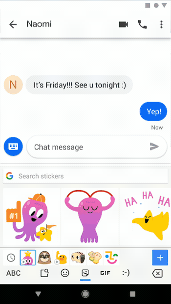 Gboard 個人化表情貼圖功能 Mini Stickers，新增「Emoji」風格
