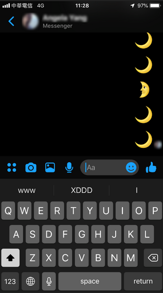 Facebook Messenger 隱藏密技，發送月亮emoji 可啟用夜間模式 