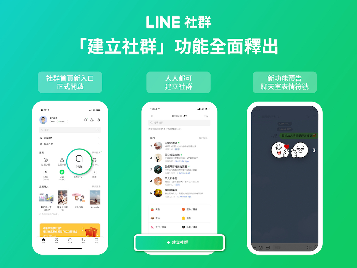 LINE 全面開放建立「社群」，喜歡聊天室對話將能按個讚 | TechNews 科技新報