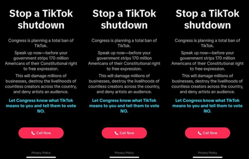 TikTok 公然干政！急推「App 滿版推播」施壓，要美國用戶打給議員