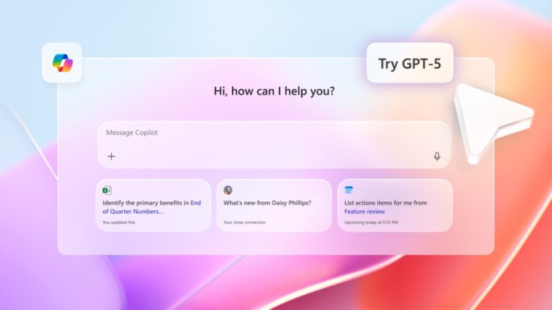 微軟整合 OpenAI GPT-5 至消費者、開發者和企業產品