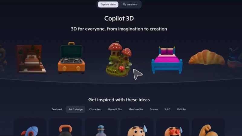 2D 影像一鍵轉換 3D 立體物件，微軟推出 Copilot 3D 新功能
