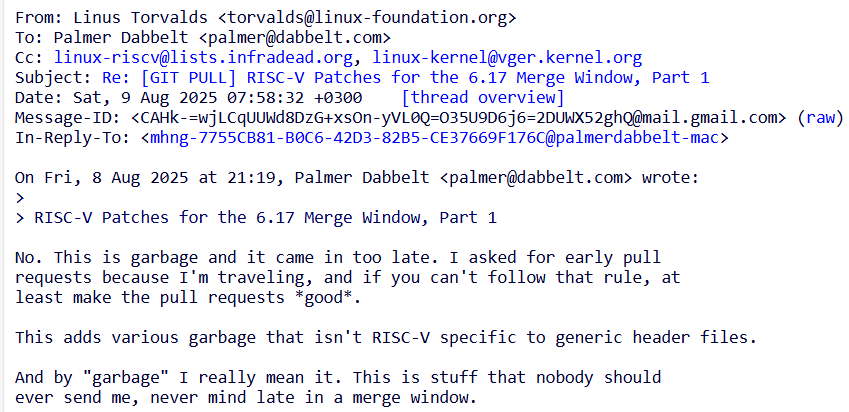 Linux 創辦人批 Google 工程師 RISC