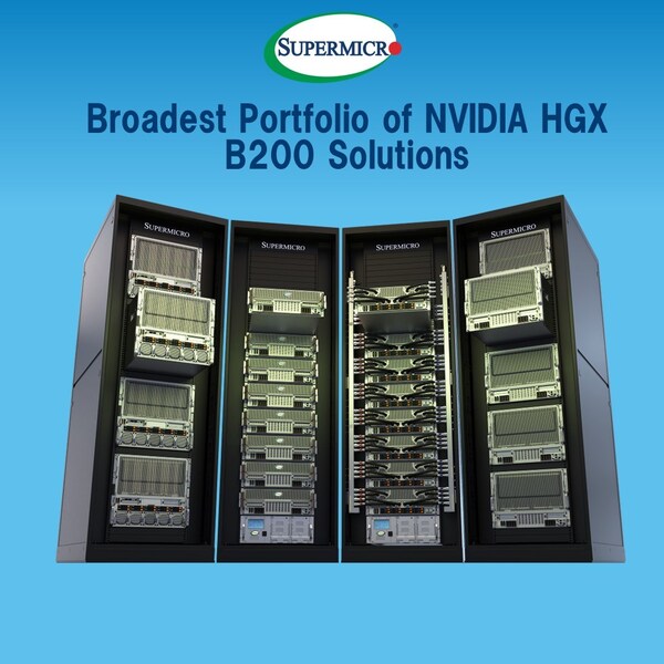 Supermicro 擴展 NVIDIA Blackwell 系統產品組合，為 AI 元件注入強勁動力