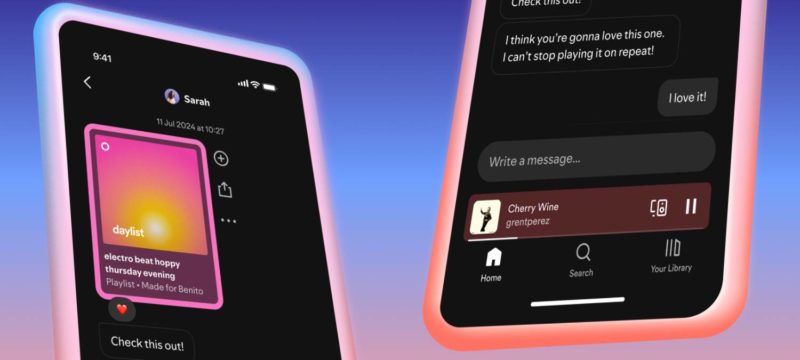 Spotify 增添訊息功能,與朋友分享音樂、Podast 及有聲書