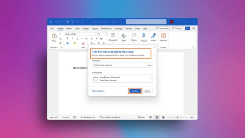 微軟 Word 新文件自動存到雲端,同步 Android、iOS 裝置存取