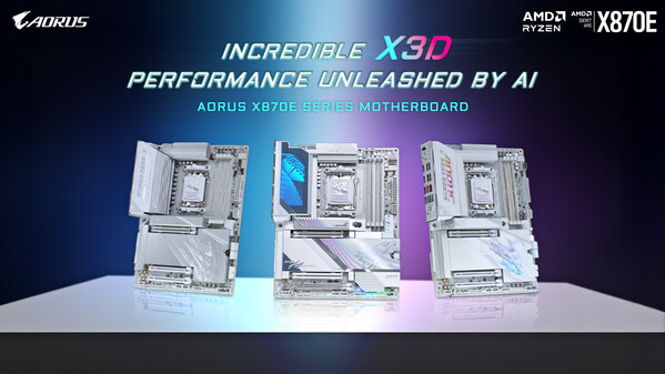 技嘉 AORUS X870E X3D 系列主機板正式上市,以 AI 全面釋放 AMD Ryzen X3D 處理器效能