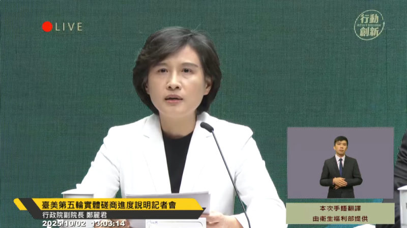 台美關稅談判進度  鄭麗君：協助美國打造產業聚落