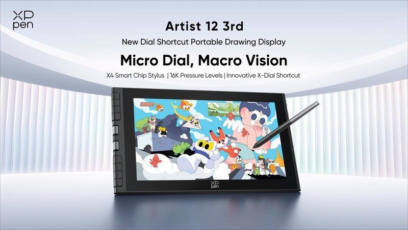 XPPen 新 Artist 12 第三代手繪螢幕：搭載 X-Dial 快捷鍵與升級版 X4 智慧晶片手繪筆