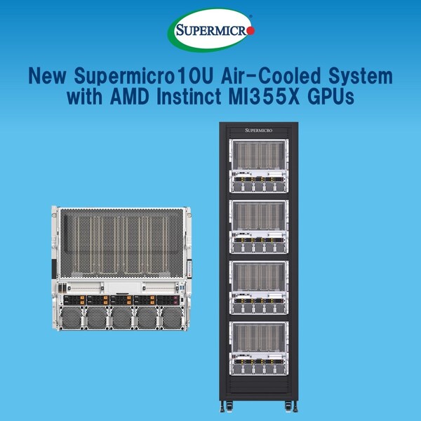 Supermicro 擴大氣冷式效能與效率型 AI 解決方案產品組合可支援 AMD Instinct MI355X GPU