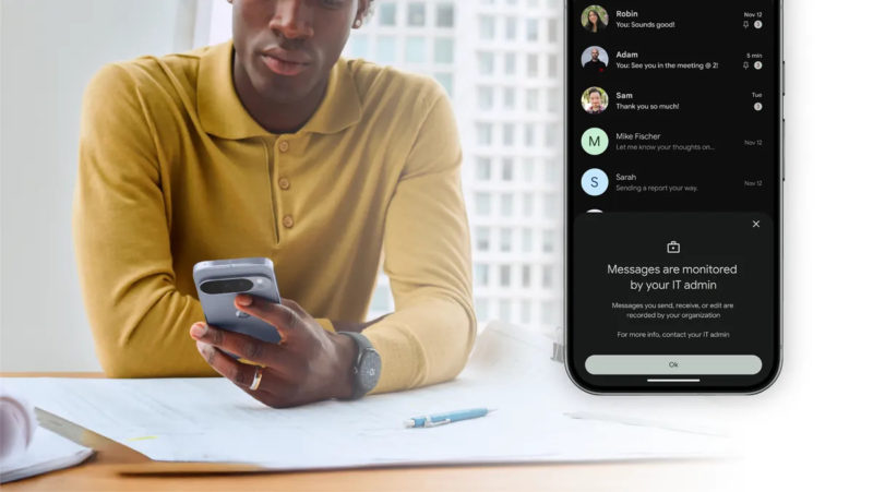 公務手機不再私密！Google 推出 RCS 簡訊存檔功能，雇主可監控員工私密訊息