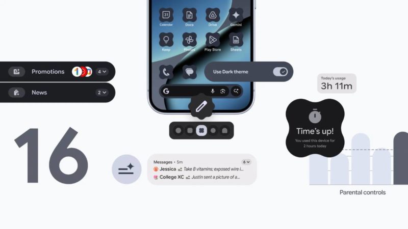 Android 16 更新釋出，加入 AI 通知摘要、升級家長安全監護