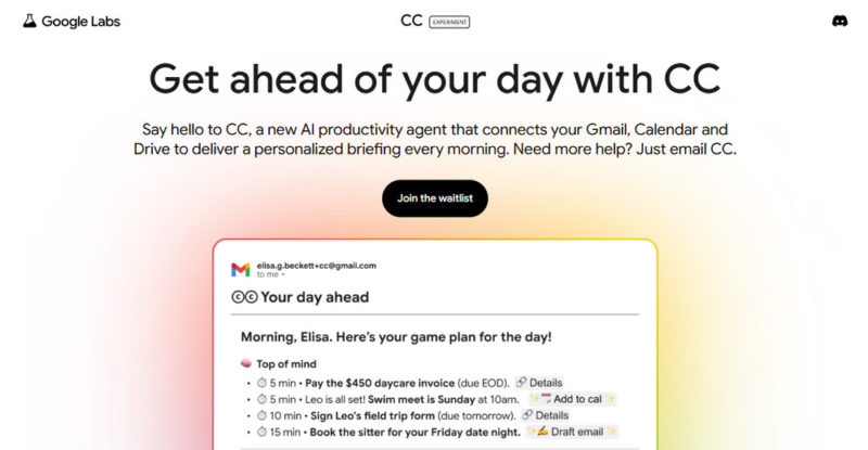 對標 ChatGPT Pulse！Google CC 用 Gmail+日曆+Drive 幫你整理一天行程