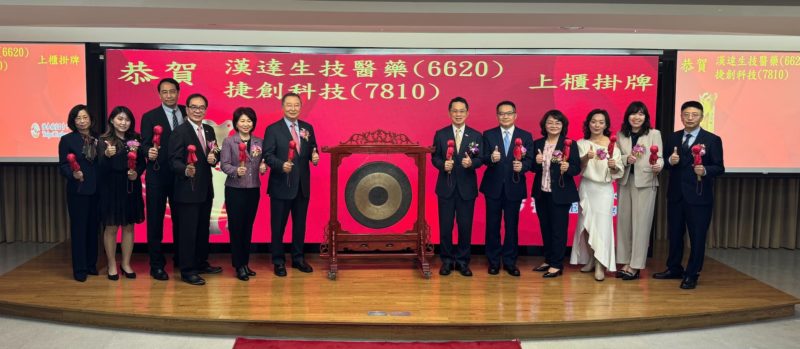 捷創科技上櫃掛牌首日大漲 136%！漢達生技小漲 8.8％ 蜜月行情分歧