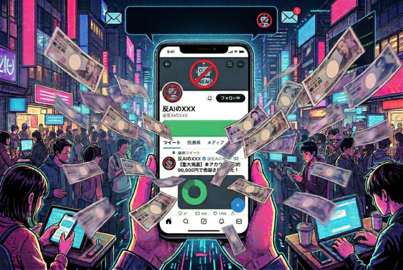 高喊反 AI 卻先「變現下車」？日本話題 X 帳號出售惹怒網友