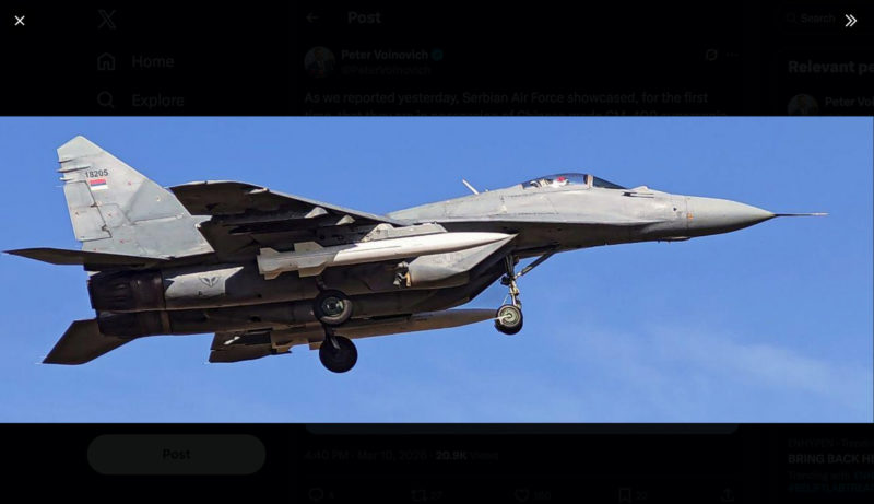 用平板解決系統整合難題，塞爾維亞 Mig-29 成功掛載中國反艦飛彈，