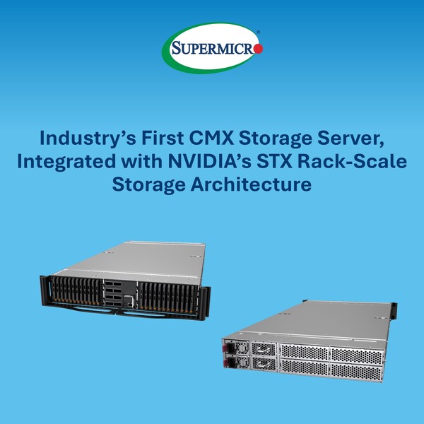 Supermicro 率先推出 NVIDIA BlueField-4 STX 儲存伺服器以提升 AI 推論效能
