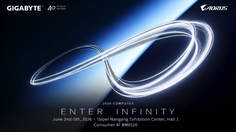 技嘉以「ENTER INFINITY」主題參展 COMPUTEX 2026 全面展現 AI 生態系與沉浸式電競體驗