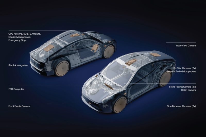 特斯拉無人車 Cybercab，車頂內建 Starlink 衛星網路