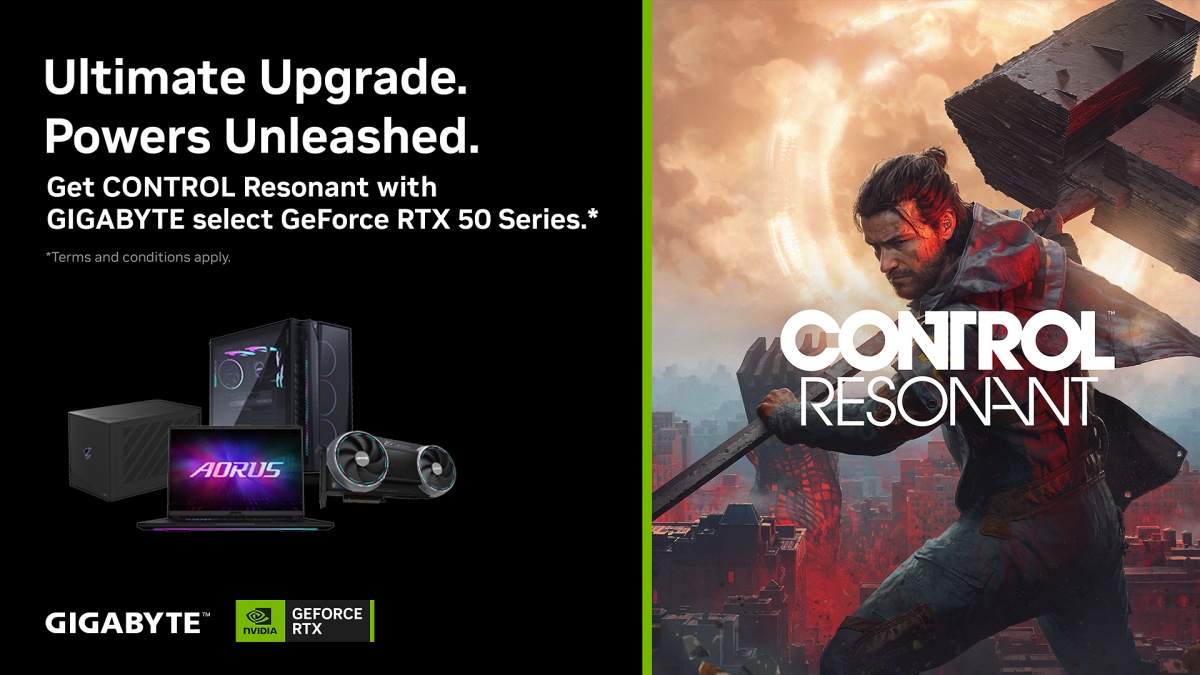 技嘉攜手 NVIDIA 推出 GeForce RTX 50 系列〈控制：共振〉遊戲套裝，全面升級遊戲體驗