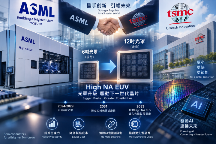 ASML與台積電合作推進High NA EUV，瞄準2033年量產